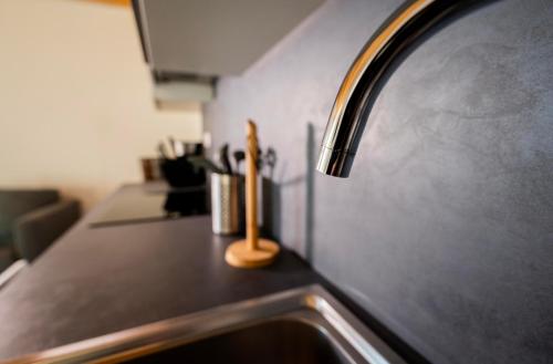 a kitchen sink with a faucet on a counter at Delfina Home giardino 013239-CNI-00130 in Vercana