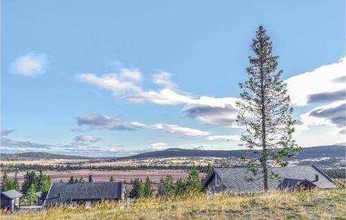 ein Haus auf einem Hügel mit einem Baum in der Unterkunft 4 Bedroom Cozy Home In Sjusjøen in Sjusjøen