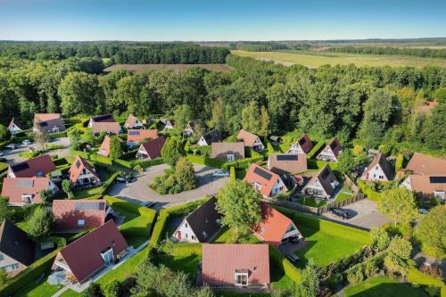 an aerial view of a small village with houses at Gele Kwikstaart I Ruime Woning met Omliggende Tuin in Zwiggelte