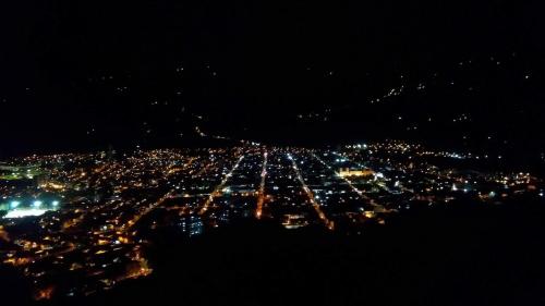 an aerial view of a city at night at Hermoso Apto Piedecuesta Centro in Piedecuesta