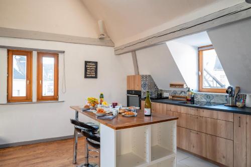 Dapur atau dapur kecil di Duplex Spacieux et Moderne Au cœur de l Alsace