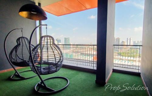 Μπαλκόνι ή βεράντα στο Loft Suite Seaview 2BR JB CIQ 7Pax