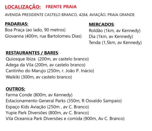 a closer look at the menu of the cafe at apto frente praia pé na areia 2dorm wifi elevador Smart tv praia grande aviação - leia fotos in Praia Grande