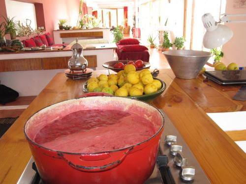 a bowl of fruit on a counter in a kitchen at Villa Zahra in Larache