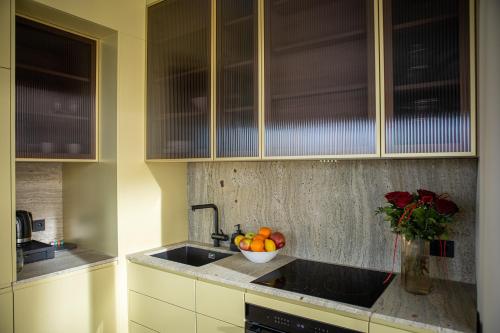 Kuchyň nebo kuchyňský kout v ubytování Boulevard Drobnera Residence - Apartamenty z widokiem na Odrę