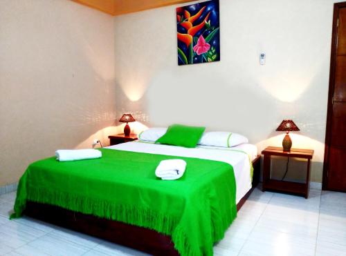 Cama o camas de una habitación en Cabañas Yakuruna