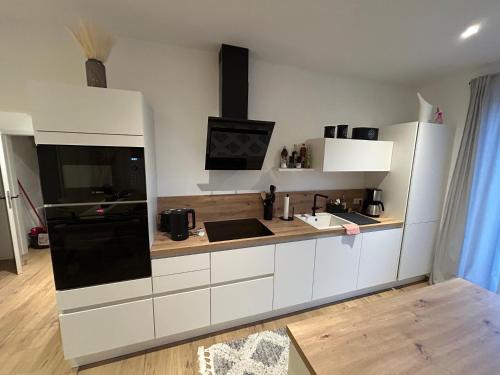 Dapur atau dapur kecil di Ferienwohnung Schöne Aussicht