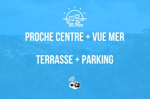 two logos for a prostate centre and we merurrence and parking at F3 au calme vue sur mer 2 chambres Balcon Terrasse in La Trinité
