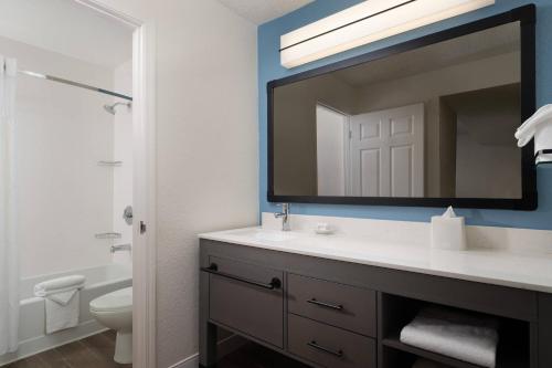 a bathroom with a sink and a mirror at Residence Inn Sunnyvale Silicon Valley II in Sunnyvale