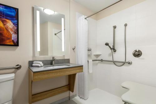 a bathroom with a sink and a toilet at Candlewood Suites Bessemer - Birmingham SW by IHG in Bessemer