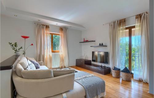 a living room with a couch and a television at Villa Tila in Pazin