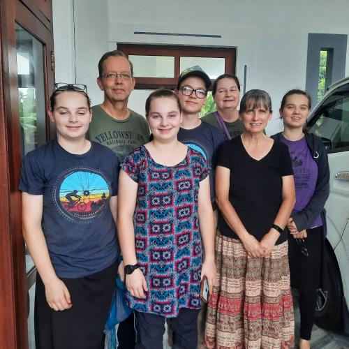 a group of people posing for a picture at Eco Rich Villa in Pamunugama