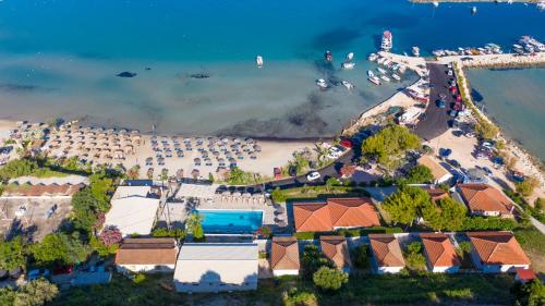 an aerial view of a beach with a resort at Beach House - Apartments by the Sea in Alikanas