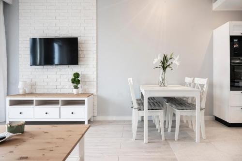 TV a/nebo společenská místnost v ubytování Apartamenty Deluxe