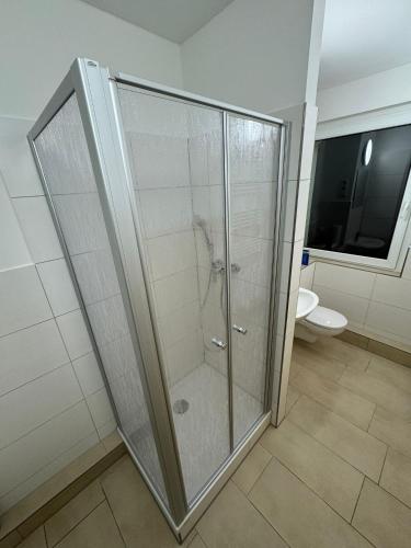 Koupelna v ubytování 3Raum-Wohnung Haubitzer See