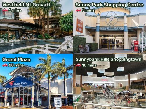 a collage of photos of a shopping center at Affordable 1Bed Studio Close to Malls and Transit in Brisbane