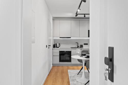 Dapur atau dapur kecil di 1-2 Personen - Parkplatz - Fahrradgarage - Zentrum - Küche - WLAN - Klima