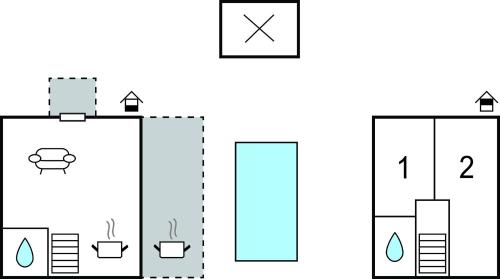 a schematic diagram of a laboratory with four different objects at Nice Home In Gornje Plavnice With Wifi in Gornje Plavnice