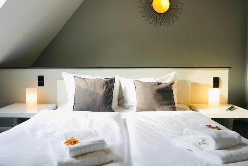 Ένα ή περισσότερα κρεβάτια σε δωμάτιο στο Maisonettewohnung in TOP Lage