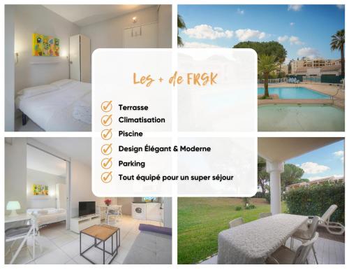 un collage de photos d'une chambre et d'une villa dans l'établissement FRGK 