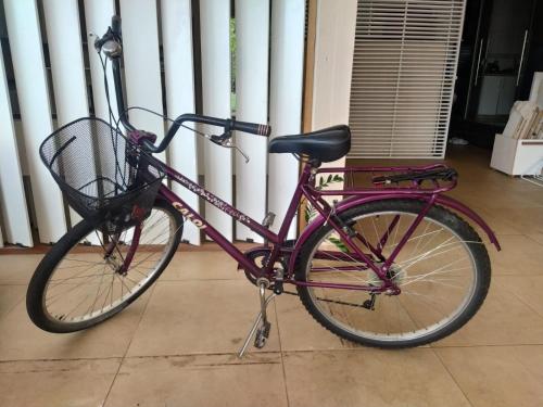 a purple bike is parked in a room at Zen Garden Experience - Inn & Bistrô in Foz do Iguaçu