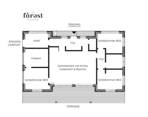 a floor plan of a house at Charming Forest House Near Lüneburg Heath in Handeloh