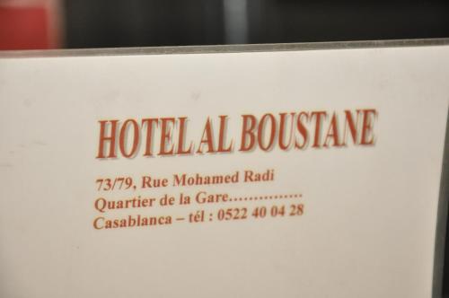 a label on a bottle of wine on a glass at Hotel Boustane in Casablanca