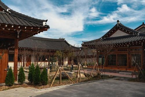 an asian style building with a pavilion at Myeongjigak in Namwon