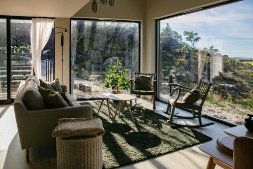 Χώρος καθιστικού στο Relax In Modern Bright Cabin In Jæren