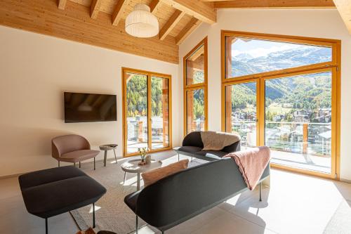 Posezení v ubytování Luxury Penthouse Sonnenhof