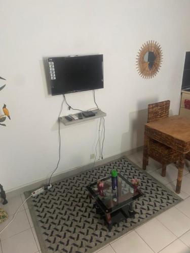 TV a/nebo společenská místnost v ubytování Le studio du centre