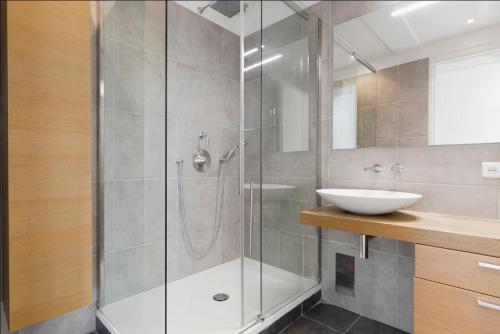Koupelna v ubytování appartement COSY EN FORET