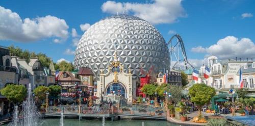 aorld amusement park with a large ball in the middle at Gite See You Soon - Studio Pep's in Sélestat