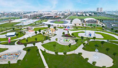 an aerial view of a park with a playground at Express by M Village Global City in Ho Chi Minh City