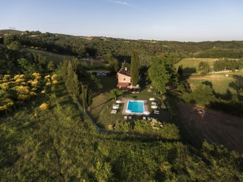 an aerial view of an estate with a swimming pool at Vignolino Country House in Barberino di Mugello