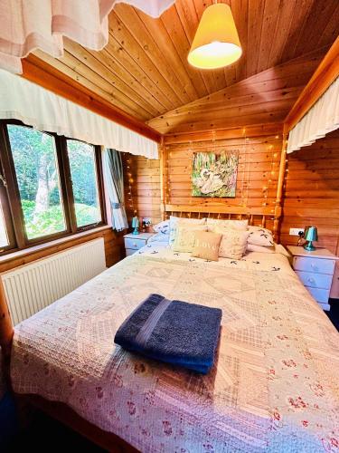 Postel nebo postele na pokoji v ubytování Secluded Rustic Cabin - A Digital Detox Paradise.