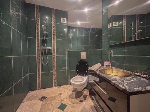 a bathroom with a toilet and a sink at Studio d'artiste climatisée, proche plage in Fréjus