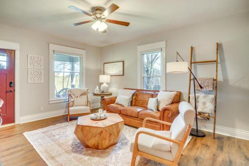 a living room with a couch and a table at 15 Mi to Dtwn Lexington Serene Wilmore Home! in Wilmore