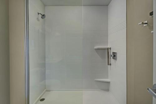 a shower with a glass door in a bathroom at TownePlace Suites by Marriott Grand Rapids Wyoming in Wyoming