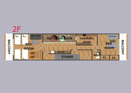 a floor plan of a floor plan of a condo at EarthVeloビル一棟貸しでフルリノベ済み各階に風呂トイレありで好立地でコスパ最高をめざしている宿です in Tokushima