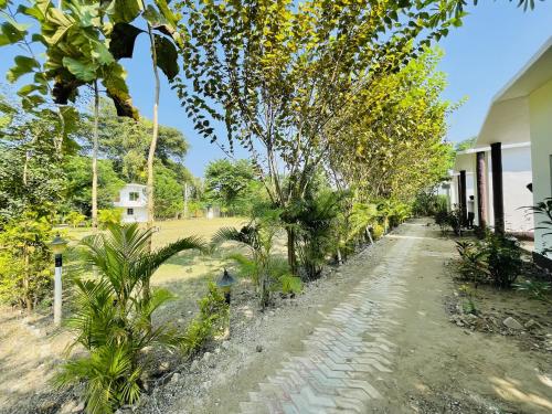 Katarniān GhātEarth Home Katarniaghat的树屋前的小径