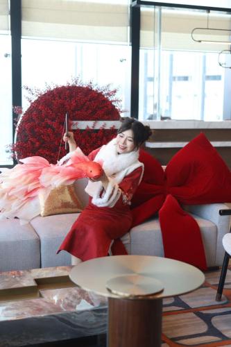 Ruang duduk di Hotel Indigo Changsha Meixi Lake