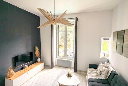 Postel nebo postele na pokoji v ubytování La Suite Côté Parc (Superbe T2 classé 4*)