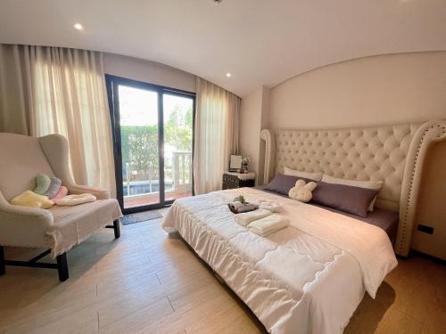 Katil atau katil-katil dalam bilik di Venetian Signature Condo Pattaya