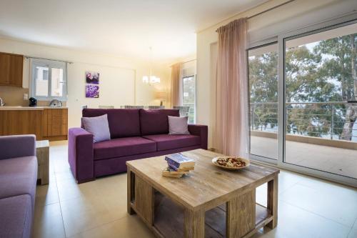 Χώρος καθιστικού στο Meliti Waterfront Suites