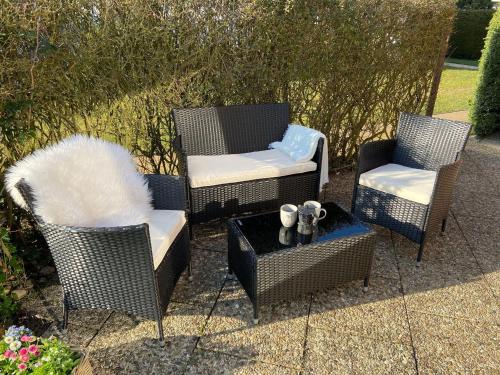 Posezení v ubytování Ferienwohnung Idylle auf Fehmarn II