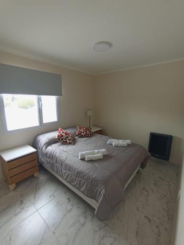 a bedroom with a large bed and a television at Queen Apart in Río Gallegos