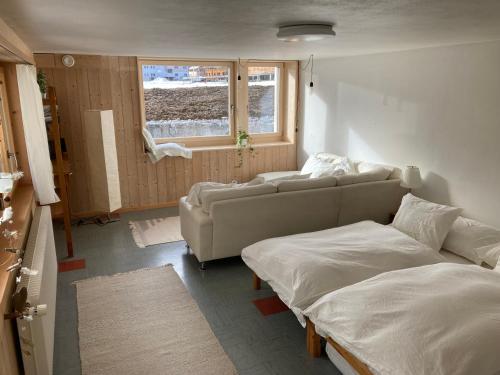 Postel nebo postele na pokoji v ubytování Chalet Wasserfall 3-Zimmerferienwohnung möbliert