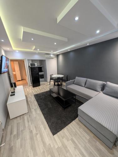 a living room with a couch and a table at Top Belgrade Apartments in Belgrade
