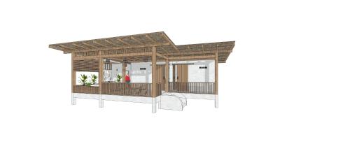 Un balcon sau o terasă la La Cabane Homestay